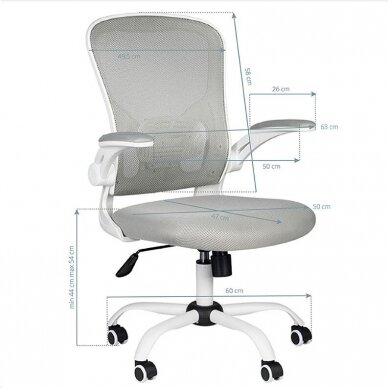 Registratūros ir biuro kėdė ECO COMFORT 02, baltai pilka 5 Registratūros ir biuro kėdė ECO COMFORT 02, baltai pilka 5