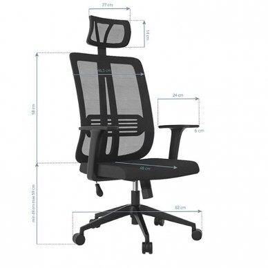 Registratūros ir biuro kėdė MAX COMFORT 5H, juodos spalvos 3 Registratūros ir biuro kėdė MAX COMFORT 5H, juodos spalvos 3