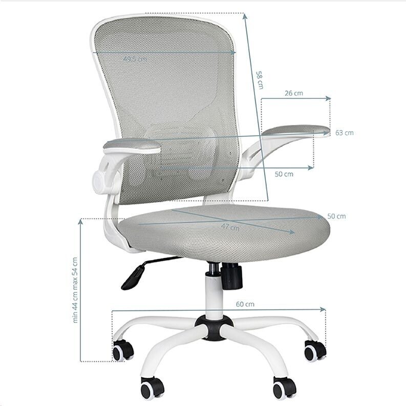 Registratūros ir biuro kėdė ECO COMFORT 02, baltai pilka 5 Registratūros ir biuro kėdė ECO COMFORT 02, baltai pilka 5