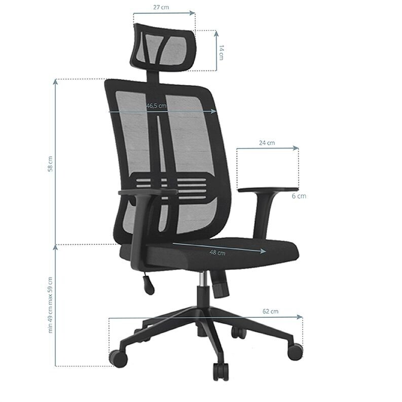 Registratūros ir biuro kėdė MAX COMFORT 5H, juodos spalvos 3 Registratūros ir biuro kėdė MAX COMFORT 5H, juodos spalvos 3