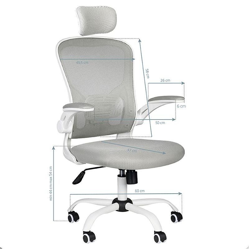 Registratūros, biuro kėdė MAX COMFORT 73H, baltai pilka 6 Registratūros, biuro kėdė MAX COMFORT 73H, baltai pilka 6