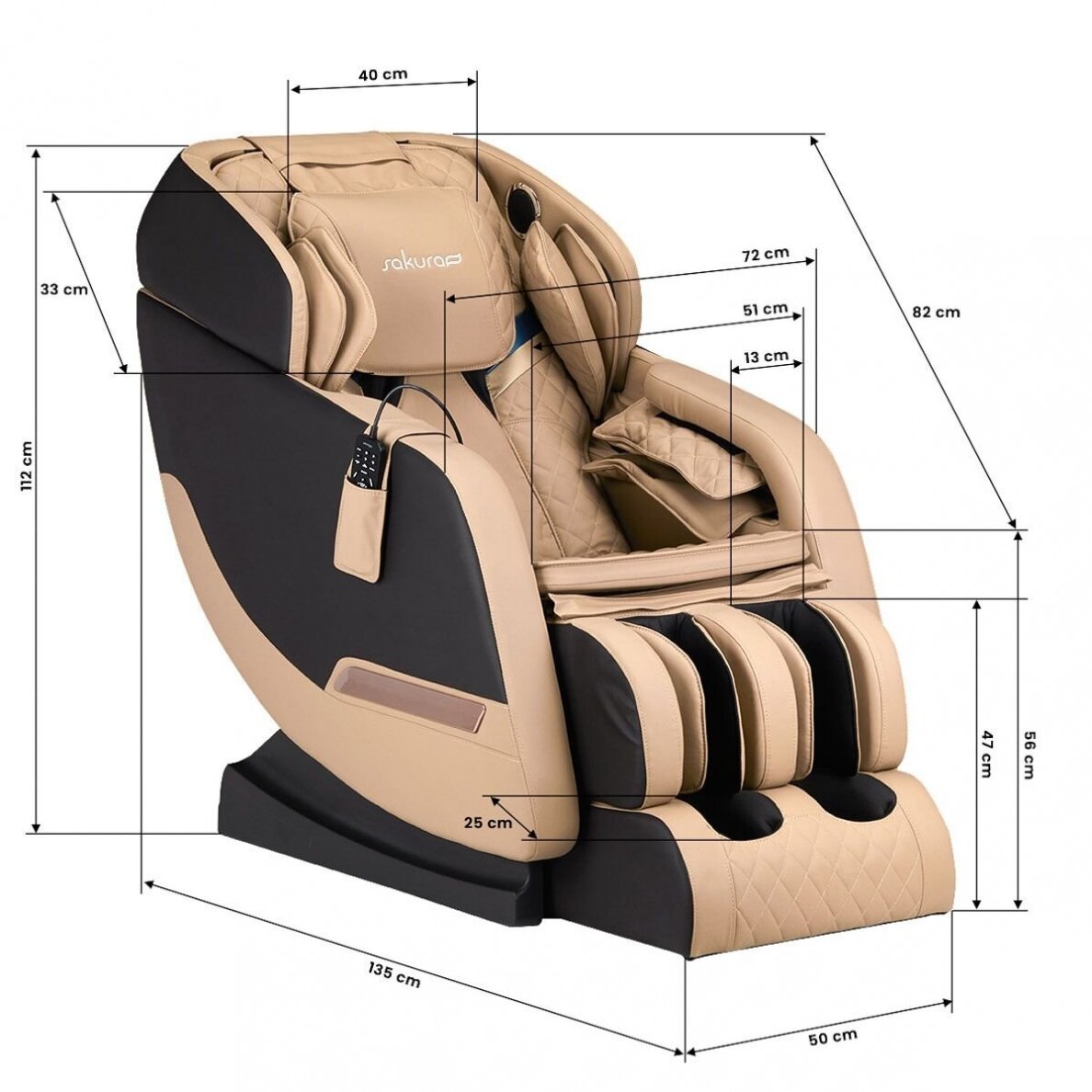 SAKURA COMFORT 806 kėdė su masažo funkcija, rudos spalvos 20 SAKURA COMFORT 806 kėdė su masažo funkcija, rudos spalvos 20
