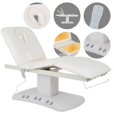 SERENITY ERGO 4 profesionali SPA ir masažo elektrinė lova-gultas su šildymo funkcija, baltos spalvos SERENITY ERGO 4 profesionali SPA ir masažo elektrinė lova-gultas su šildymo funkcija, baltos spalvos