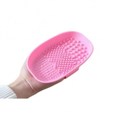 Silikoninė vonelė makiažo šepetėliams plauti PINK 1 Silikoninė vonelė makiažo šepetėliams plauti PINK 1
