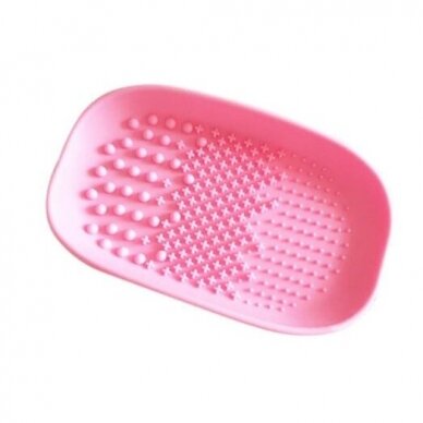 Silikoninė vonelė makiažo šepetėliams plauti PINK Silikoninė vonelė makiažo šepetėliams plauti PINK