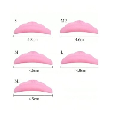 Silikoniniai padeliai blakstienų laminavimui PINK (5 poros), 10 vnt. 1 Silikoniniai padeliai blakstienų laminavimui PINK (5 poros), 10 vnt. 1