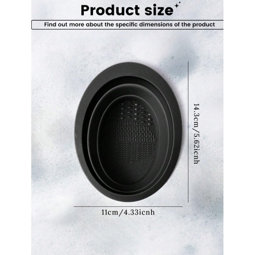 Silikoninė vonelė makiažo šepetėliams plauti BLACK OVAL 1 Silikoninė vonelė makiažo šepetėliams plauti BLACK OVAL 1