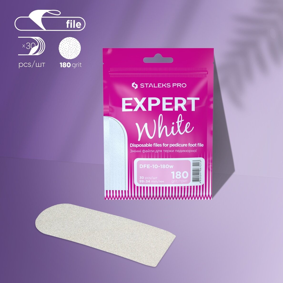 STALEKS lapeliai pedikiūro dildei EXPERT 10, 180 gr, 30 vnt 1