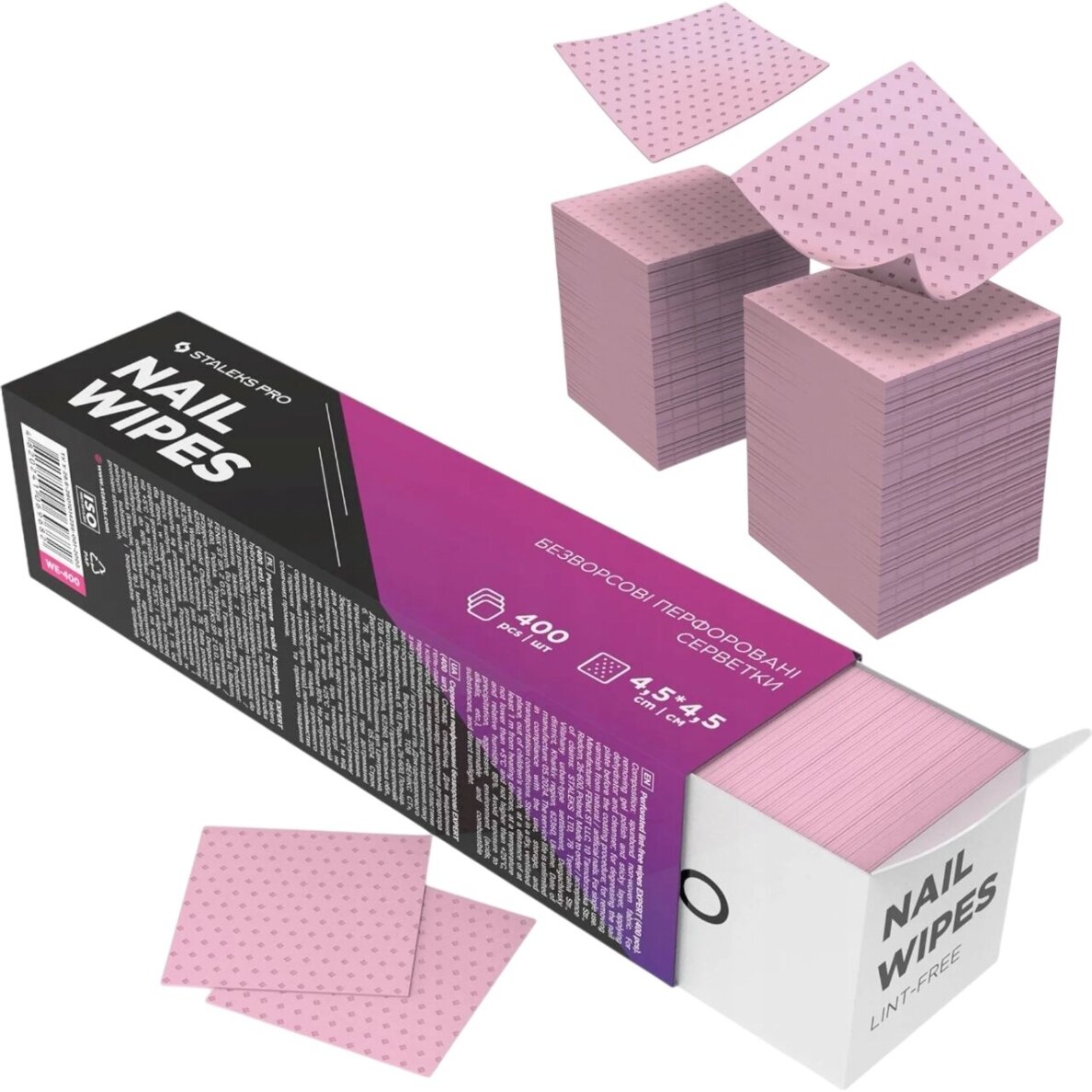 STALEKS PRO nesipūkuojantys manikiūro lapeliai EXPERT 4,5x4,5cm, 400 vnt