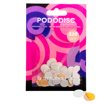 STALEKS keičiami abrazyvai podo diskui PODODISC XS EXPERT 320 gr, 50 vnt