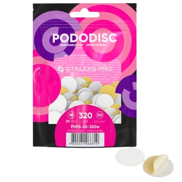 STALEKS keičiami abrazyvai soft foam podo diskui PODODISC M EXPERT 320 gritų, 50 vnt STALEKS keičiami abrazyvai soft foam podo diskui PODODISC M EXPERT 320 gritų, 50 vnt