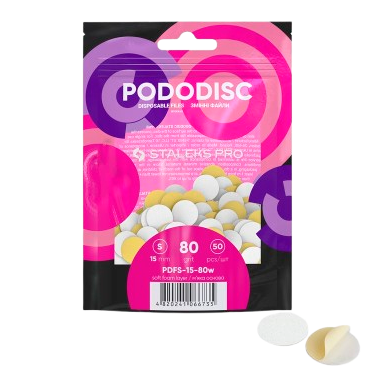 STALEKS keičiami abrazyvai soft foam podo diskui PODODISC S EXPERT 80 gritų, 50 vnt STALEKS keičiami abrazyvai soft foam podo diskui PODODISC S EXPERT 80 gritų, 50 vnt