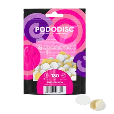 STALEKS keičiami abrazyvai soft foam podo diskui PODODISC S EXPERT 180 gritų, 50 vnt