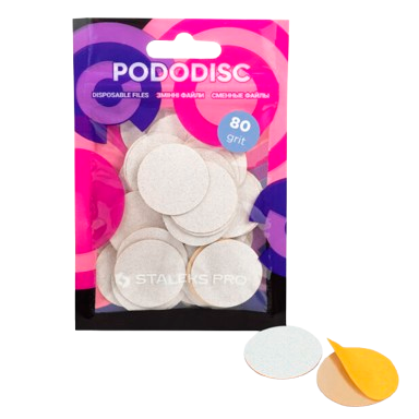 STALEKS keičiami abrazyvai podo diskui PODODISC L EXPERT 80 gr, 50 vnt