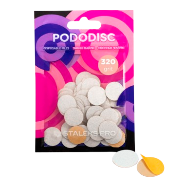 STALEKS keičiami abrazyvai podo diskui PODODISC S EXPERT 320 gr, 50 vnt