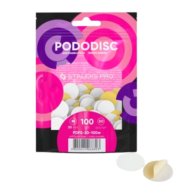 STALEKS keičiami abrazyvai soft foam podo diskui PODODISC M EXPERT 100 gritų, 50 vnt
