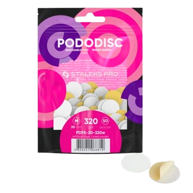 STALEKS keičiami abrazyvai soft foam podo diskui PODODISC M EXPERT 320 gritų, 50 vnt