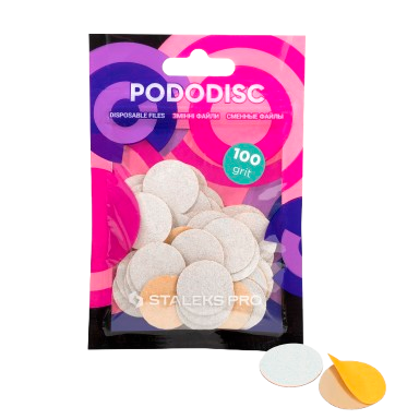 STALEKS PRO profesionalūs keičiami PODO diskeliai 20 mm (100gritų), 50 vnt