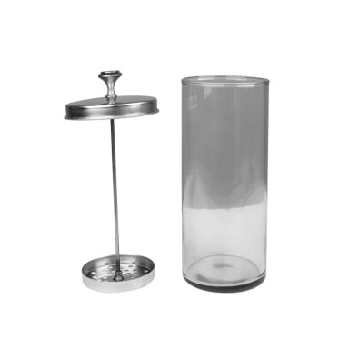 Stiklinis indas įrankių mirkimui ir dezinfekcijai 650 ml. Stiklinis indas įrankių mirkimui ir dezinfekcijai 650 ml.