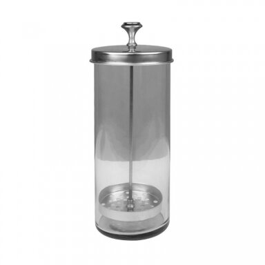Stiklinis indas įrankių mirkimui ir dezinfekcijai 650 ml. Stiklinis indas įrankių mirkimui ir dezinfekcijai 650 ml.