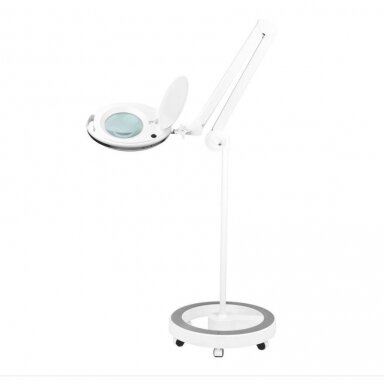 ELEGANTE RED LINE profesionali kosmetologinė LED lempa-lupa ELEGANTE 6027 60 SMD 5D, baltos spalvos (su stovu)