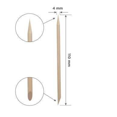 STALEKS medinės apelsinmedžio lazdelės EXPERT, 110 mm, 100 vnt. 1 STALEKS medinės apelsinmedžio lazdelės EXPERT, 110 mm, 100 vnt. 1