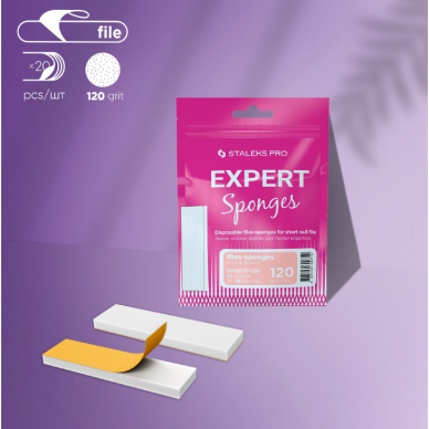 STALEKS PRO vienkartinės dildės-kempinėlės trumpai nagų dildei EXPERT 51, 120 gritų (20 vnt.) 1 STALEKS PRO vienkartinės dildės-kempinėlės trumpai nagų dildei EXPERT 51, 120 gritų (20 vnt.) 1