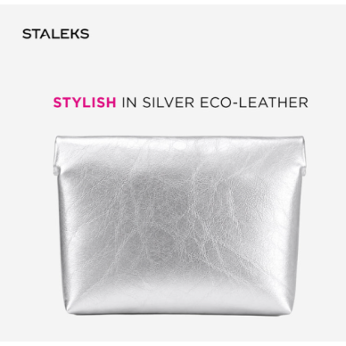 STALEKS sidabrinė kosmetinė iš eko odos, L dydis 1