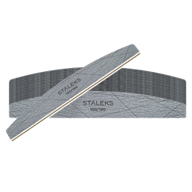 STALEKS SMART pusmėnulio formos mineralinė nagų dildė, 150/180 gritų (25 vnt.) STALEKS SMART pusmėnulio formos mineralinė nagų dildė, 150/180 gritų (25 vnt.)