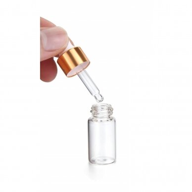 Stiklinis buteliukas su pipete, 3 ml, 5vnt 1 Stiklinis buteliukas su pipete, 3 ml, 5vnt 1
