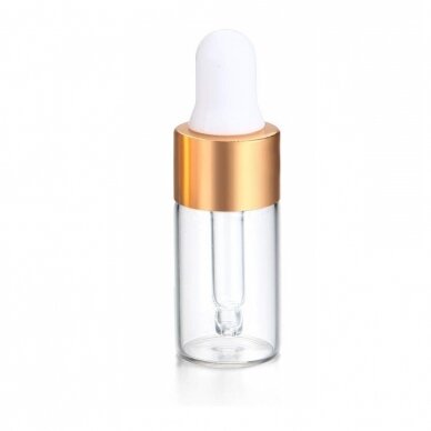 Stiklinis buteliukas su pipete, 3 ml, 5vnt Stiklinis buteliukas su pipete, 3 ml, 5vnt