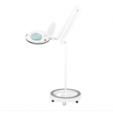 ELEGANTE RED LINE profesionali kosmetologinė LED lempa-lupa ELEGANTE 6027 60 SMD 5D, baltos spalvos (su stovu) ELEGANTE RED LINE profesionali kosmetologinė LED lempa-lupa ELEGANTE 6027 60 SMD 5D, baltos spalvos (su stovu)