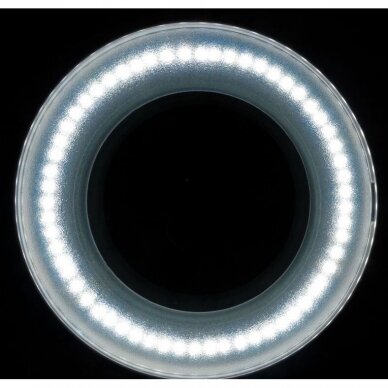 ELEGANTE RED LINE profesionali kosmetologinė LED lempa-lupa ELEGANTE 6027 60 SMD 5D, baltos spalvos (su stovu) 4 ELEGANTE RED LINE profesionali kosmetologinė LED lempa-lupa ELEGANTE 6027 60 SMD 5D, baltos spalvos (su stovu) 4