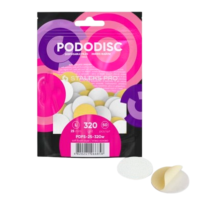 STALEKS keičiami abrazyvai soft foam podo diskui PODODISC L EXPERT 320 gritų, 50 vnt STALEKS keičiami abrazyvai soft foam podo diskui PODODISC L EXPERT 320 gritų, 50 vnt