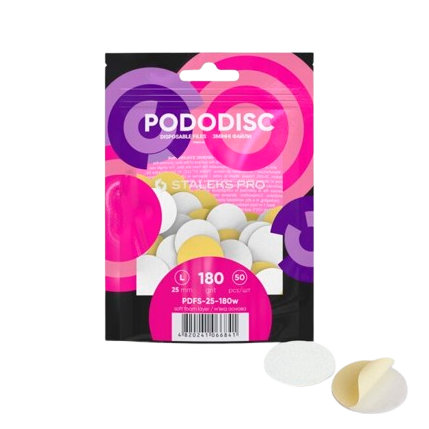 STALEKS keičiami abrazyvai soft foam podo diskui PODODISC L EXPERT 180 gr, 50 vnt STALEKS keičiami abrazyvai soft foam podo diskui PODODISC L EXPERT 180 gr, 50 vnt