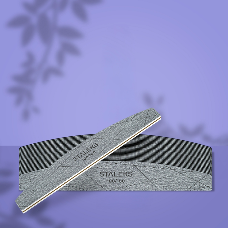 STALEKS SMART pusmėnulio formos mineralinė nagų dildė, 100/100 gritų (25 vnt.) 2 STALEKS SMART pusmėnulio formos mineralinė nagų dildė, 100/100 gritų (25 vnt.) 2