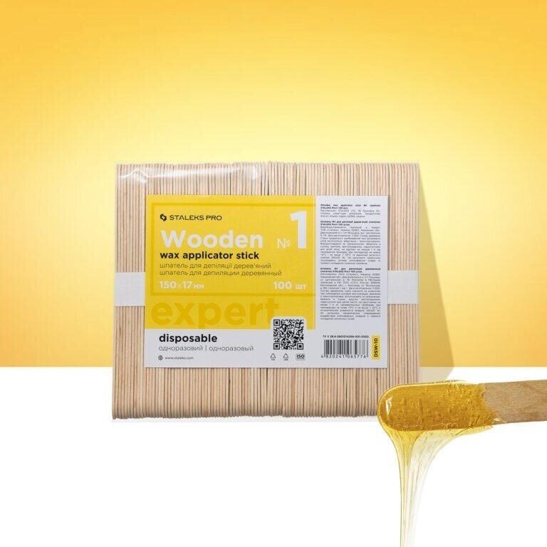 STALEKS medinės mentelės depiliacijai EXPERT 150x17 mm (100 vnt.) STALEKS medinės mentelės depiliacijai EXPERT 150x17 mm (100 vnt.)