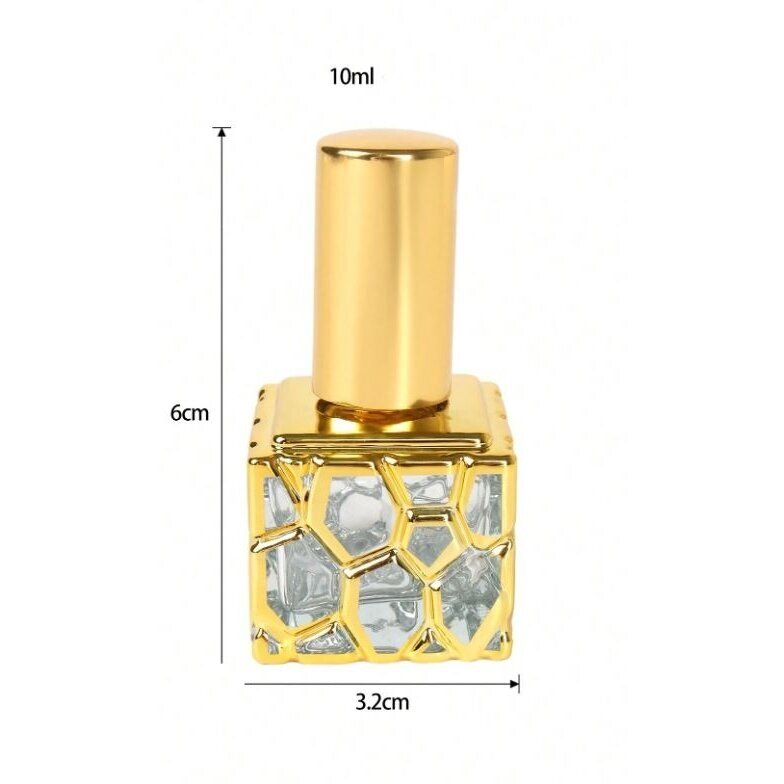 Stiklinis buteliukas kvepalams, 10 ml GOLD 2 Stiklinis buteliukas kvepalams, 10 ml GOLD 2