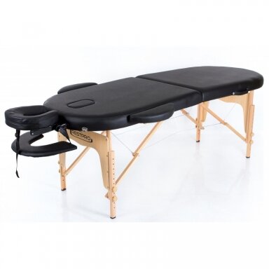 Profesionalus sulankstomas masažo stalas kosmetologams RESTPRO® CLASSIC OVAL 2 BLACK Profesionalus sulankstomas masažo stalas kosmetologams RESTPRO® CLASSIC OVAL 2 BLACK
