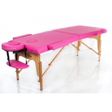 Profesionalus sulankstomas masažo stalas PINK Profesionalus sulankstomas masažo stalas PINK