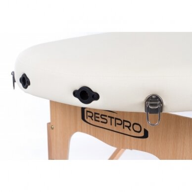 Profesionalus sulankstomas masažo stalas kosmetologams RESTPRO® CLASSIC OVAL 2 CREAM 7 Profesionalus sulankstomas masažo stalas kosmetologams RESTPRO® CLASSIC OVAL 2 CREAM 7