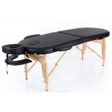Profesionalus sulankstomas masažo stalas kosmetologams RESTPRO® CLASSIC OVAL 2 BLACK Profesionalus sulankstomas masažo stalas kosmetologams RESTPRO® CLASSIC OVAL 2 BLACK