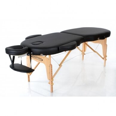 Profesionalus sulankstomas masažo stalas VIP OVAL 2 BLACK Profesionalus sulankstomas masažo stalas VIP OVAL 2 BLACK