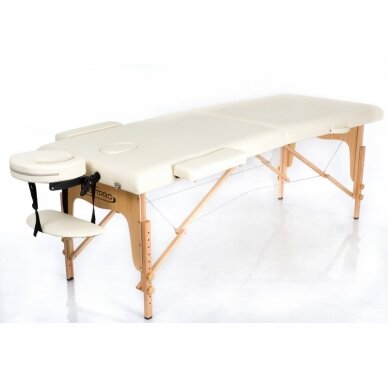 Profesionalus sulankstomas masažo stalas Classic-2 CREAM Profesionalus sulankstomas masažo stalas Classic-2 CREAM