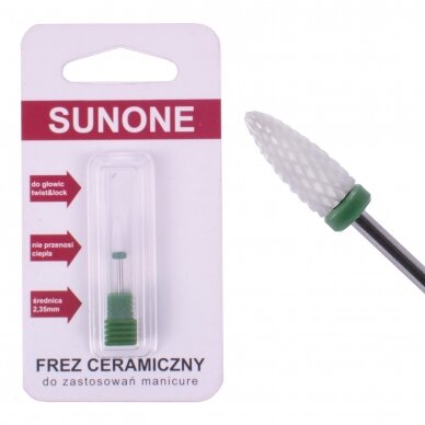 SUNONE profesionalus keramikinis frezos antgalis manikiūrui GREEN SUNONE profesionalus keramikinis frezos antgalis manikiūrui GREEN