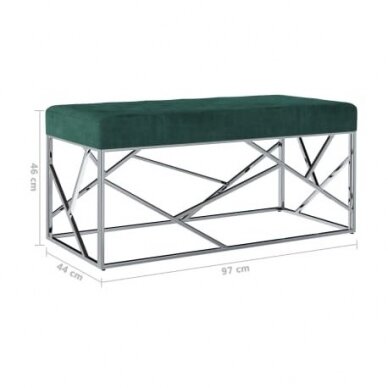 Laukiamojo sofa-suoliukas, žalios spalvos aksomas 5 Laukiamojo sofa-suoliukas, žalios spalvos aksomas 5
