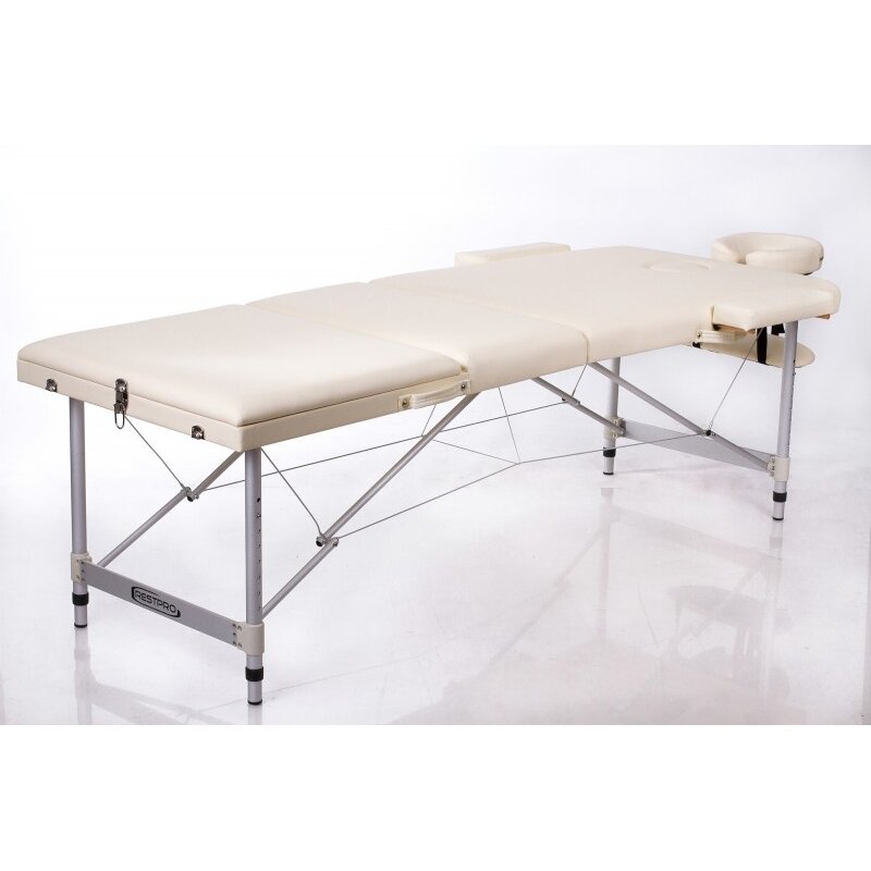 Profesionalus sulankstomas masažo stalas ALU 3 CREAM 1 Profesionalus sulankstomas masažo stalas ALU 3 CREAM 1