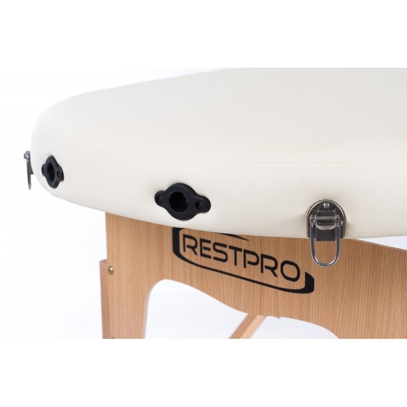 Profesionalus sulankstomas masažo stalas kosmetologams RESTPRO® CLASSIC OVAL 2 CREAM 7 Profesionalus sulankstomas masažo stalas kosmetologams RESTPRO® CLASSIC OVAL 2 CREAM 7