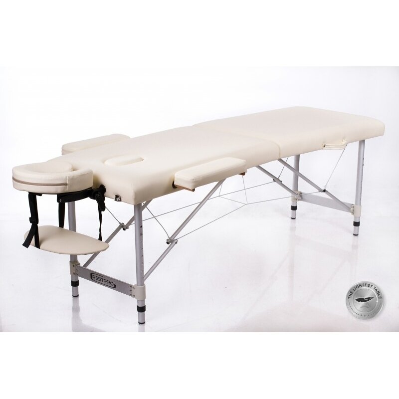 Profesionalus sulankstomas masažo stalas ALU 2 (S) CREAM