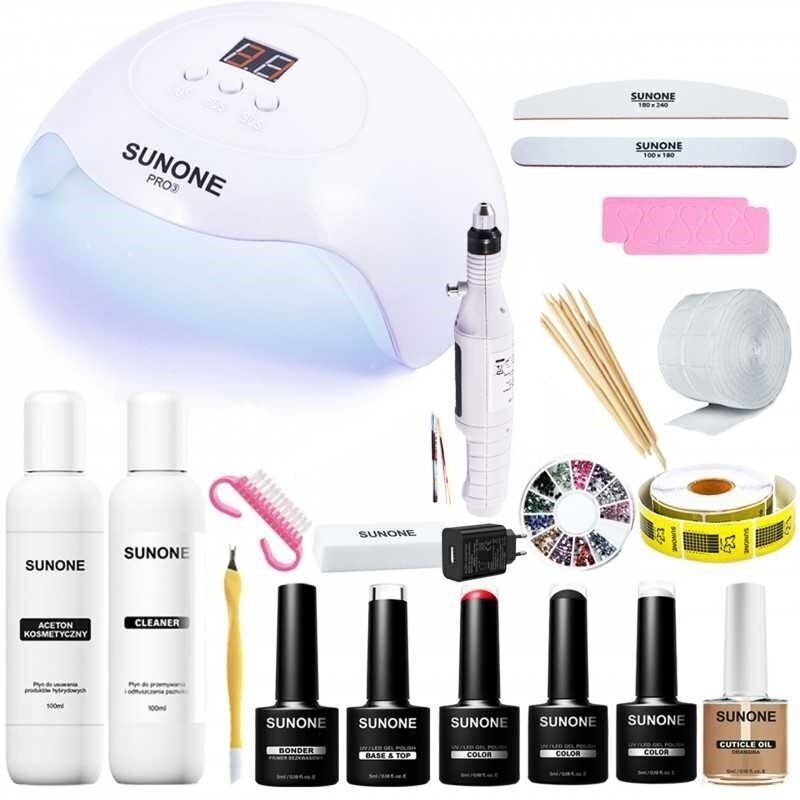 SUNONE ® HYBRID SET gelinio lakavimo rinkinys su UV manikiūro lempa S03 SUNONE ® HYBRID SET gelinio lakavimo rinkinys su UV manikiūro lempa S03